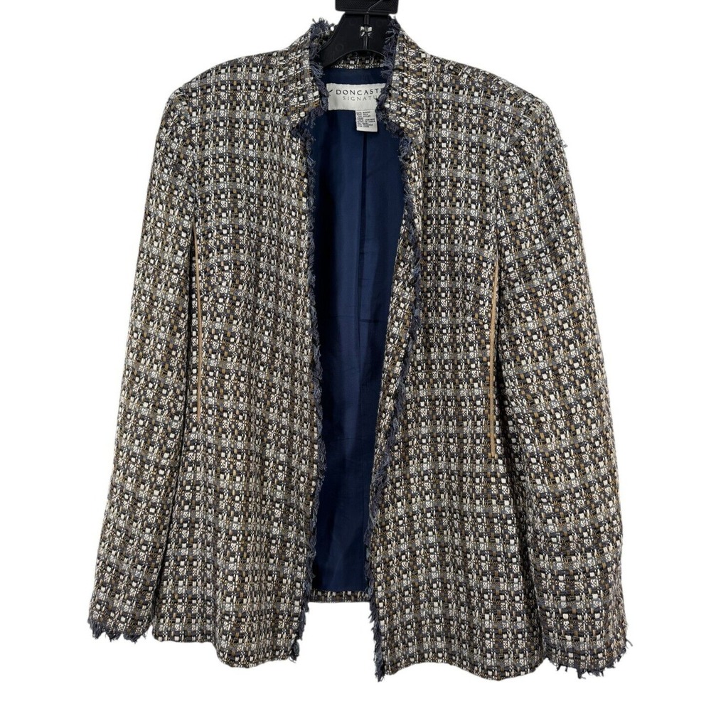 Doncaster Signature Women's Multi Fringe Tweed Blazer Jacket Size 10
